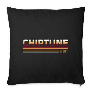 Chiptune - 8 Bit - Music and Gaming - Sofa pillowcase 17,3'' x 17,3'' (45 x 45 cm) - black - Front