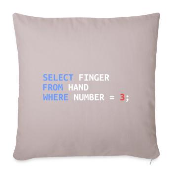 Middle Finger Select SQL Developer Funny Gift - Sofa pillowcase 17,3'' x 17,3'' (45 x 45 cm) - light taupe - Front