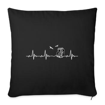 Heartbeat Beach Chair Baltic Sea Heart Rate - Sofa pillowcase 17,3'' x 17,3'' (45 x 45 cm) - black - Front