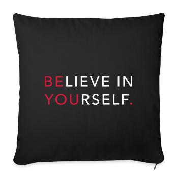 believe in yourself. Crois en toi. - Housse de coussin décorative 45 x 45 cm - noir - Devant