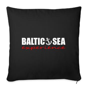 BALTIC SEA EXPERIENCE logo white / red anchor - Sofa pillowcase 17,3'' x 17,3'' (45 x 45 cm) - black - Front