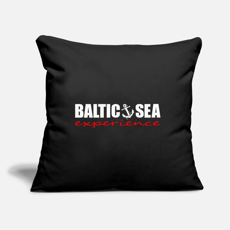 BALTIC SEA EXPERIENCE Logo weiß/rot Anker Sofakissenbezug 45 x 45 cm
