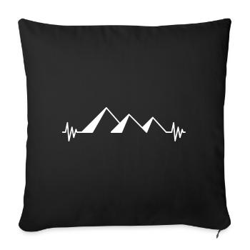 Heartbeat pyramids Egypt gift Egypt line - Sofa pillowcase 17,3'' x 17,3'' (45 x 45 cm) - black - Front