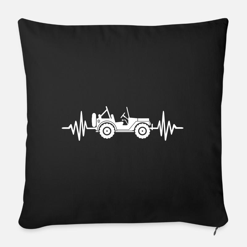 Heart Beat Willys - Sofakissenbezug 45 x 45 cm - Schwarz