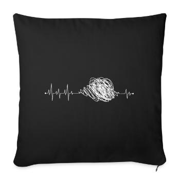 Heart Heartbeats - Sofa pillowcase 17,3'' x 17,3'' (45 x 45 cm) - black - Front