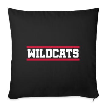 ★ Design couleurs modifiables ★ Wildcats (lignes) - Housse de coussin décorative 45 x 45 cm - noir - Devant