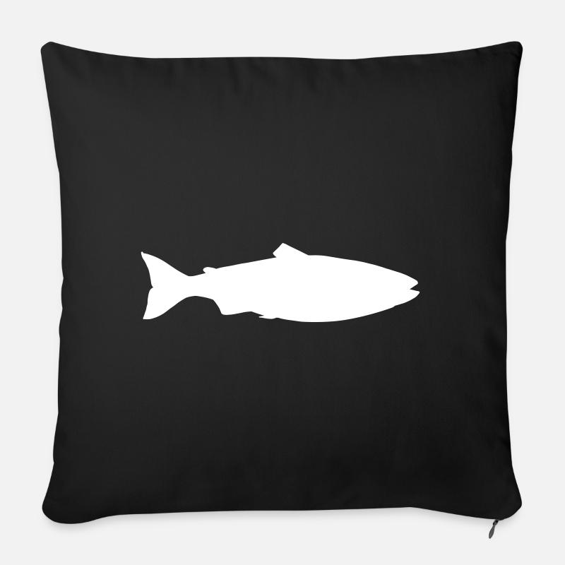 Saumon - Housse de coussin décorative 45 x 45 cm - noir