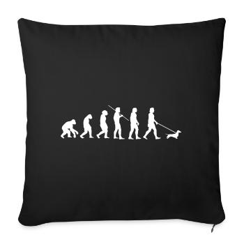 Idée cadeau teckel évolution teckel teckel - Housse de coussin décorative 45 x 45 cm - noir - Devant