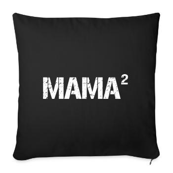 Mama von 2 Kindern - Awesome Mom Geschenk für Muttertag - Sofakissenbezug 45 x 45 cm - Schwarz - Vorne