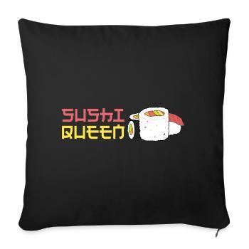 Sushi Queen Maki Nigiri Riz Ramen Asia Japan - Housse de coussin décorative 45 x 45 cm - noir - Devant