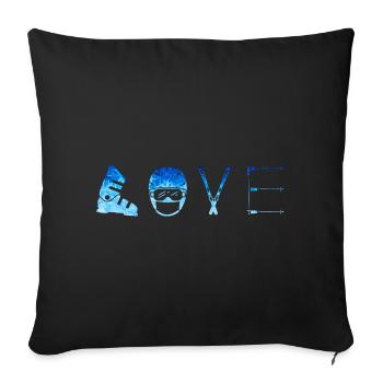 SKI LOVE - Wintersport - Skifahren - Snow Edition* - Sofakissenbezug 45 x 45 cm - Schwarz - Vorne