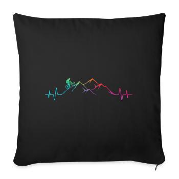 Mountain bikers on the mountain - MTB - Sofa pillowcase 17,3'' x 17,3'' (45 x 45 cm) - black - Front