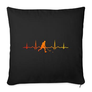 Floorball Hommes Salibandy Floorball Floorball - Housse de coussin décorative 45 x 45 cm - noir - Devant