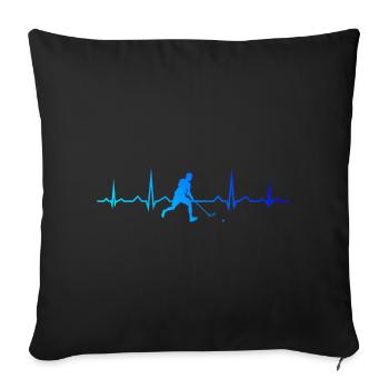 Floorball Women Salibandy Men's Innebandy - Sofa pillowcase 17,3'' x 17,3'' (45 x 45 cm) - black - Front