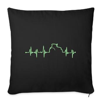 Heartbeat - Bauer - Edition vert - Housse de coussin décorative 45 x 45 cm - noir - Devant