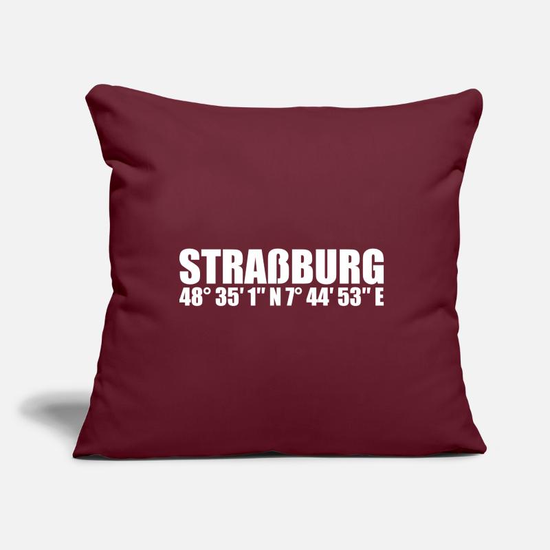 Strasbourg coordinates Sofa pillowcase 17,3'' x 17,3'' (45 x 45 cm)