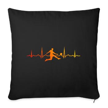 Footballers Football Football Women's Football - Sofa pillowcase 17,3'' x 17,3'' (45 x 45 cm) - black - Front
