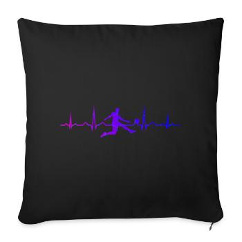 Footballeurs de football masculin - Housse de coussin décorative 45 x 45 cm - noir - Devant