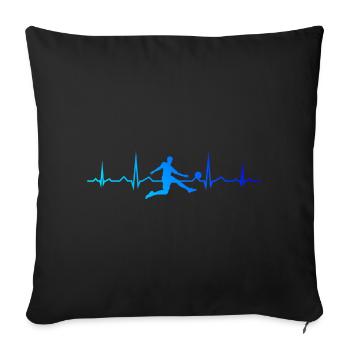 Men's Football Matches Women Footballers - Sofa pillowcase 17,3'' x 17,3'' (45 x 45 cm) - black - Front