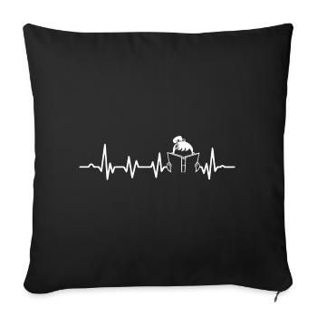 Bookworm Books Read Book Heartbeat Bookworm - Sofa pillowcase 17,3'' x 17,3'' (45 x 45 cm) - black - Front