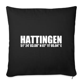 Hattingen Koordinaten - Sofakissenbezug 45 x 45 cm - Schwarz - Vorne