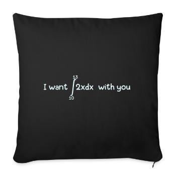 Je veux 69 avec toi Professeur de mathématiques intégrales de mathématiques - Housse de coussin décorative 45 x 45 cm - noir - Devant