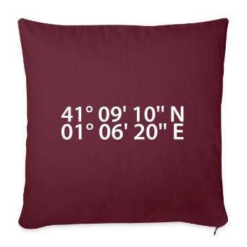 Reus Coordinates - Sofa pillowcase 17,3'' x 17,3'' (45 x 45 cm) - burgundy - Front