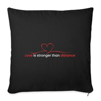 Love is stronger than distance - Sofa pillowcase 17,3'' x 17,3'' (45 x 45 cm) - black - Front