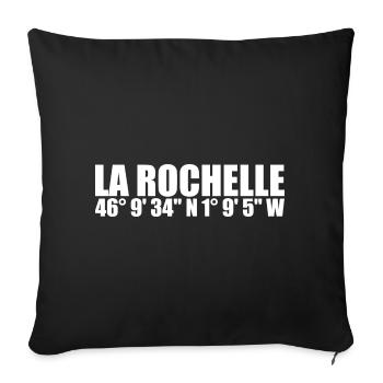 La Rochelle Koordinaten - Sofakissenbezug 45 x 45 cm - Schwarz - Vorne