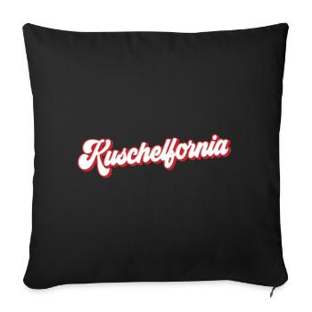 Kuschelfornia Kuschelig | Farben änderbar - Sofakissenbezug 45 x 45 cm - Schwarz - Vorne