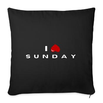 I hate Sunday - Sofa pillowcase 17,3'' x 17,3'' (45 x 45 cm) - black - Front