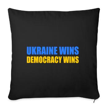 Ukraine wins democracy wins - Sofa pillowcase 17,3'' x 17,3'' (45 x 45 cm) - black - Front