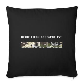 Meine Lieblingsfarbe ist Camouflage - Sofakissenbezug 45 x 45 cm - Schwarz - Vorne