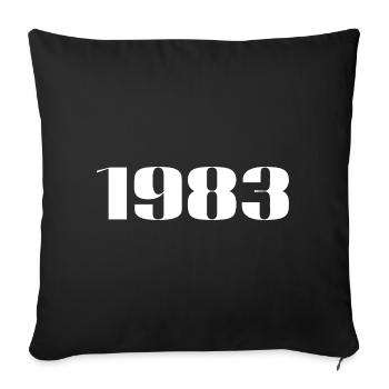 1983 - Cadeau né en 1983 - Housse de coussin décorative 45 x 45 cm - noir - Devant