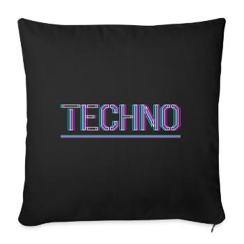 Techno Rave Club Electro Musik Raver - Sofakissenbezug 45 x 45 cm - Schwarz - Vorne