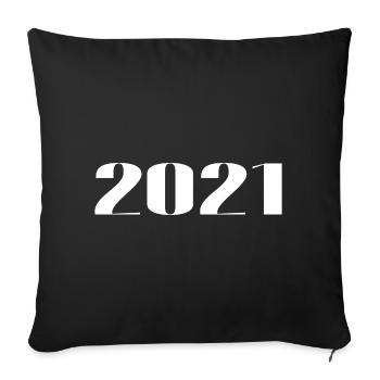2021 - Cadeau né en 2021 - Housse de coussin décorative 45 x 45 cm - noir - Devant