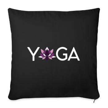 Idée cadeau de yoga - Housse de coussin décorative 45 x 45 cm - noir - Devant