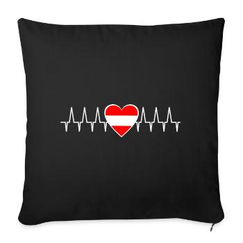 The Austria heartbeat - Sofa pillowcase 17,3'' x 17,3'' (45 x 45 cm) - black - Front