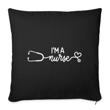 Je suis un fier Nurse ich bin stolze Krankenschwerster - Housse de coussin décorative 45 x 45 cm - noir - Devant