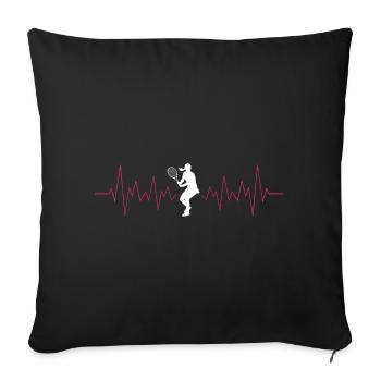Tennis Player Gift Tennis Player Heartbeat - Sofa pillowcase 17,3'' x 17,3'' (45 x 45 cm) - black - Front