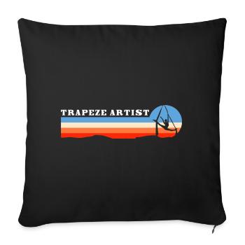 Manège Clown Ringmaster Athlètes - Housse de coussin décorative 45 x 45 cm - noir - Devant