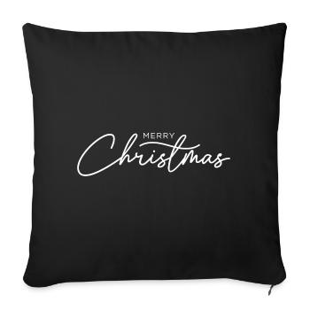 Elegant White Christmas Script - Sofa pillowcase 17,3'' x 17,3'' (45 x 45 cm) - black - Front