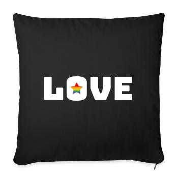 Love Star Rainbow white lgbt csd tshirt - Sofa pillowcase 17,3'' x 17,3'' (45 x 45 cm) - black - Front
