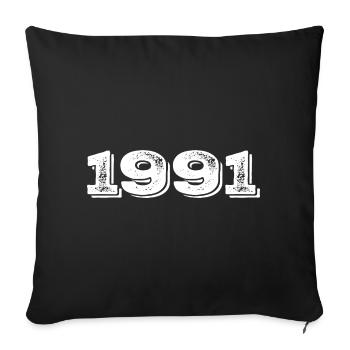 Birthday present 1991 - 1991 - Sofa pillowcase 17,3'' x 17,3'' (45 x 45 cm) - black - Front