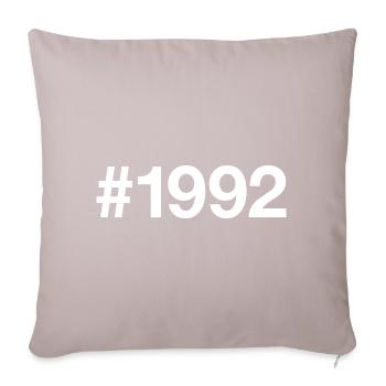 1992 Jahrgang 34 Jahre alt 34. Geburtstag - Sofakissenbezug 45 x 45 cm - helles Taupe - Vorne