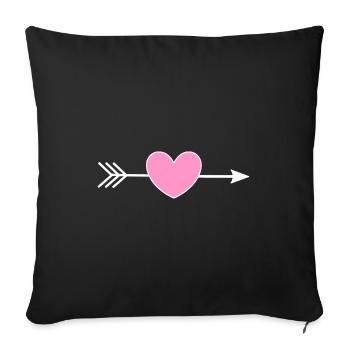 Saint-Valentin, Saint-Valentin, Saint-Valentin - Housse de coussin décorative 45 x 45 cm - noir - Devant