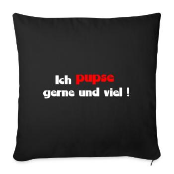 lustiger Spruch pupsen - Sofakissenbezug 45 x 45 cm - Schwarz - Vorne