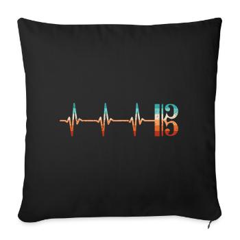 Clé d’alto Battement de cœur Alto Alto - Housse de coussin décorative 45 x 45 cm - noir - Devant