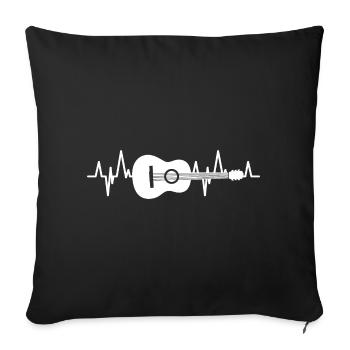 Guitar Heartbeat - Sofa pillowcase 17,3'' x 17,3'' (45 x 45 cm) - black - Front