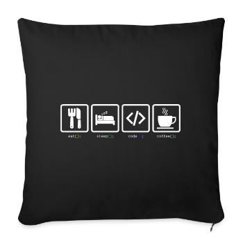 Mangez du café Sleep Code - Housse de coussin décorative 45 x 45 cm - noir - Devant